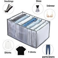 4 pieces Clothing Storage Organizer for Bedroom – Fabric Drawer Divider Box for Wardrobe, Mesh Storage Bin for Jeans and Cl...