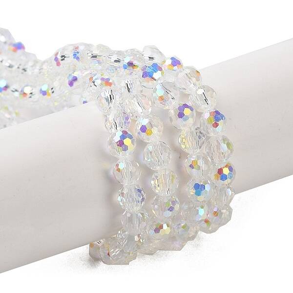 Transparent Electroplate Glass Beads Strands