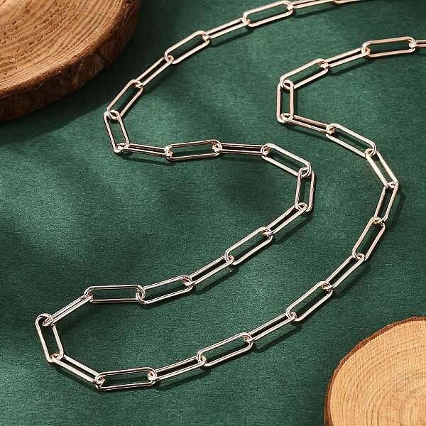 Brass Round Oval Paperclip Chain Necklace Making