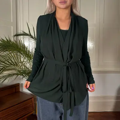 Intimissimi Long Sleeve Top - Medium Green Cotton Blend
