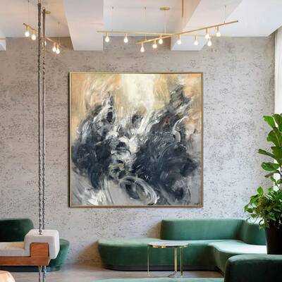 Extra Large Original Beige Paintings On Canvas Modern Colorful Expressionism Art Creative Textured Painting Hand Painted Art ...