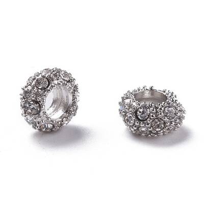 Alloy Rhinestone European Beads
