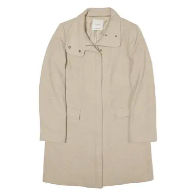 MANGO Overcoat Jacket Beige Womens S