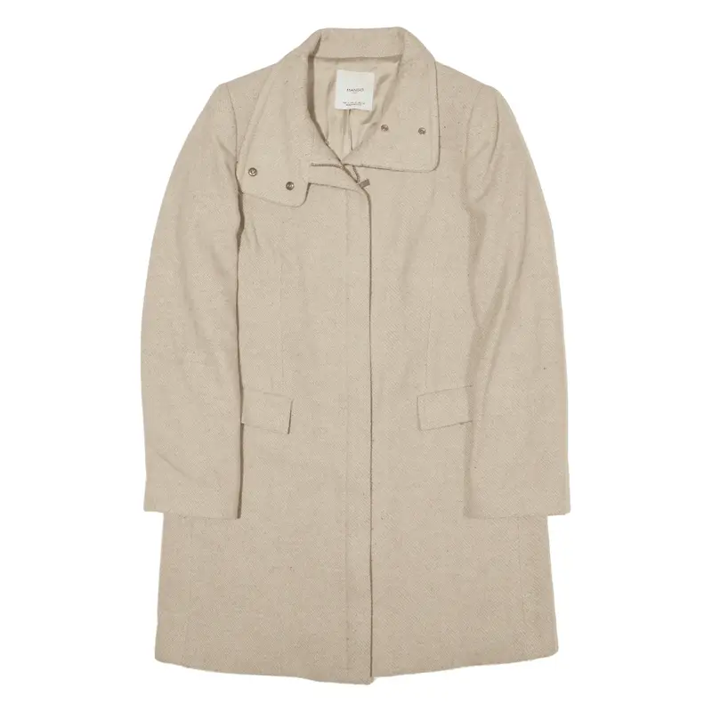 MANGO Overcoat Jacket Beige Womens S