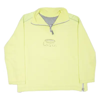 TOKKA TRIBE Mens Sweatshirt Yellow 1/4 Zip 90s L