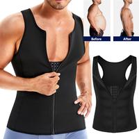 CATTIBOR Men Neoprene Sauna Tank Top,Men Sport Vest ,Men Sleeveless Front Zipper & Eyes Vest Tank Top For Running Fitness Und...