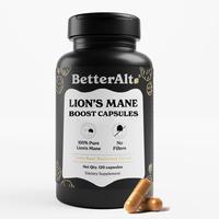 BetterAlt 1000mg Lions Mane Mushroom Capsules | Nootropic Brain Booster | 15:1 Extract for Overall Health and Fitness | 30% P...