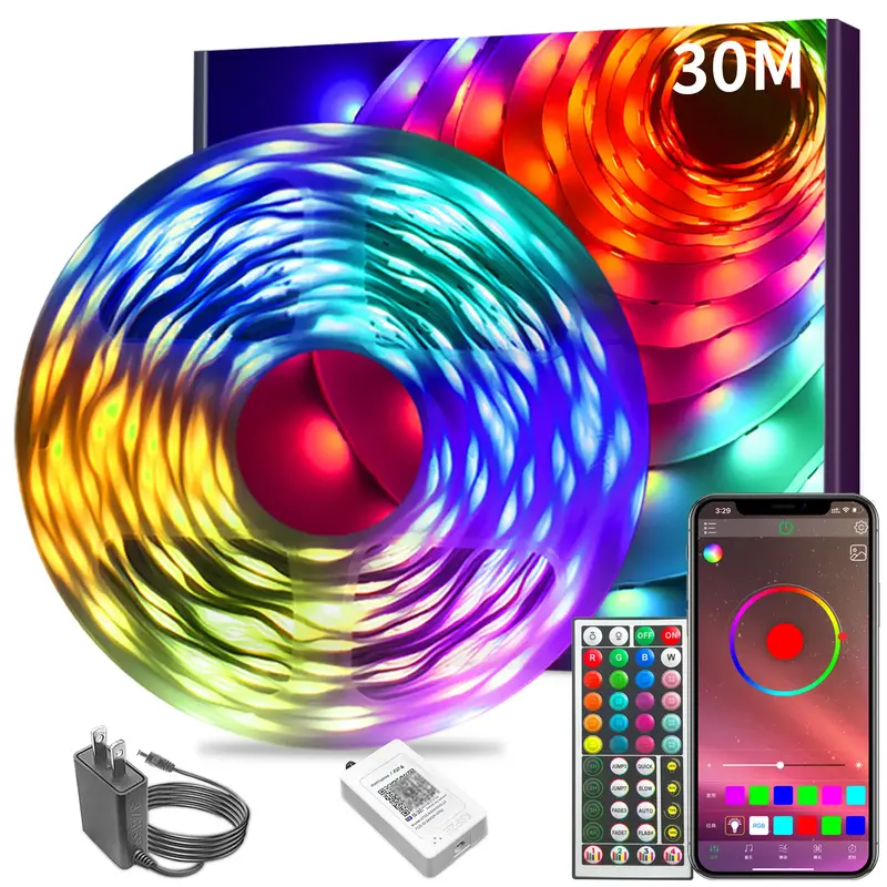 200FT 100FT 50FT LED Strip Lights with APP and Remote Bluetooth Connection Music Sync RGB Timer lights for Bedroom and Living...