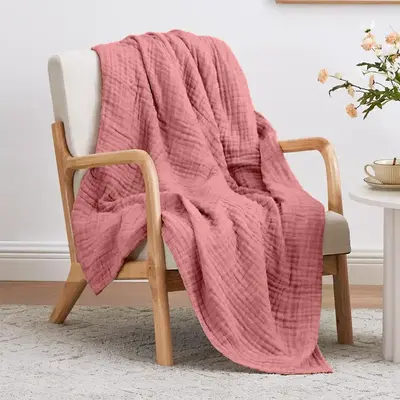 ComfortCrafted Musin Blanket - 100% Cotton Gauze, 6-Layer Lightweight & Breathable, Soft & Gentle on Skin, Classic Textured D...