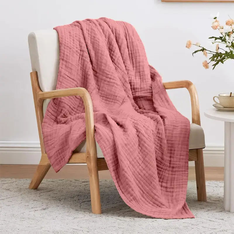 ComfortCrafted Musin Blanket - 100% Cotton Gauze, 6-Layer Lightweight & Breathable, Soft & Gentle on Skin, Classic Textured D...