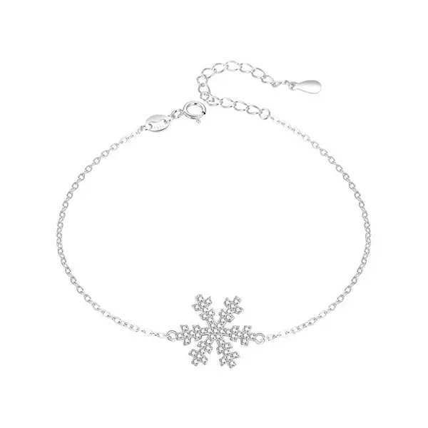 Agato AGT-B002W Sparkling Silver Snowflake Bracelet