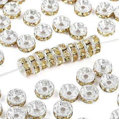 Brass Grade A Rhinestone Spacer Beads