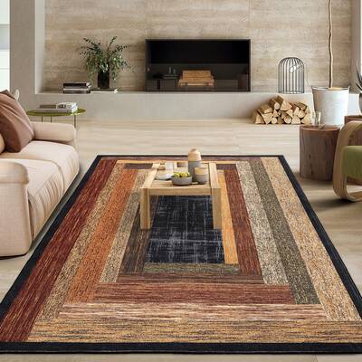 Garvee Washable Rug 8 x 10 Rug for Living Room Modern Bedroom Rug Indoor Geometric Contemporary Large Area Rug Soft Non Shedd...