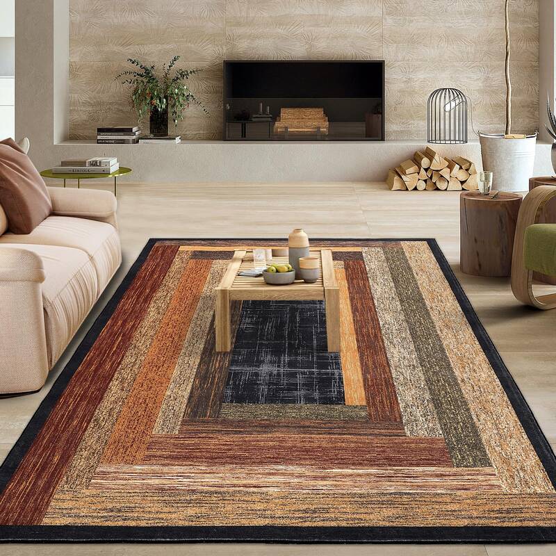 Garvee Washable Rug 8 x 10 Rug for Living Room Modern Bedroom Rug Indoor Geometric Contemporary Large Area Rug Soft Non Shedd...