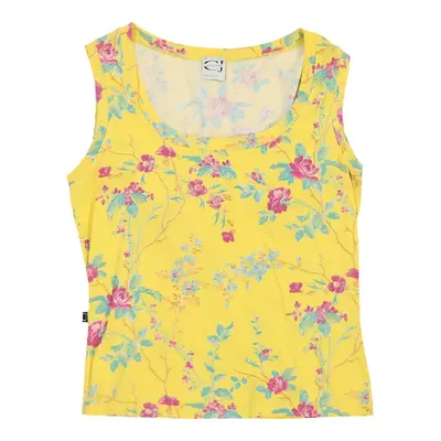 Cavalli Jeans Floral Top - Medium Yellow Cotton | Size: medium