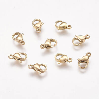 Ion Plating(IP) 304 Stainless Steel Lobster Claw Clasps