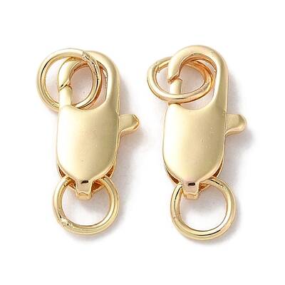 Rack Plating Brass Lobster Claw Clasps
