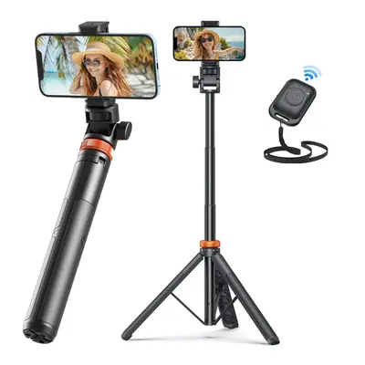 61-Inch Professional Phone Tripod cum Selfie Stick with Remote Control Upgraded Stabilized Stand Compatible with iPhone 16/15...