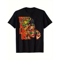 Bold Cultural Statement – 'They're Not Like Us' Juneteenth T-Shirt, Casual Crew Neck, Unisex Sizes Available