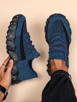 Men's Sporty Lace Up Running Shoes, Casual Comfortable Breathable Shoes, Fashionable Anti-slip Sneakers for Daily Wear, Athle...