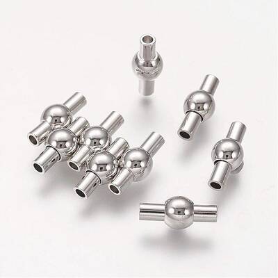 Brass Magnetic Clasps with Glue-in Ends