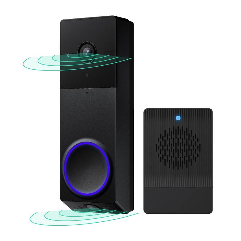 Wyze Duo Cam Doorbell — Battery  Wireless Smart Ring Doorbell Camera, Adhesive Mount, Head-and-Toe View, 2K Quality, 2-W