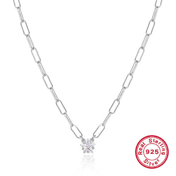 Anti-Tarnish 925 Sterling Silver Cubic Zirconia Pendant Necklaces for Women