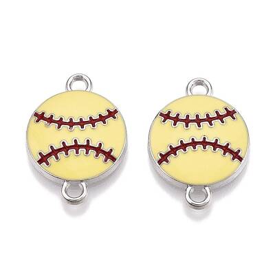 Rack Plating Alloy Enamel Sport Ball Connector Charms