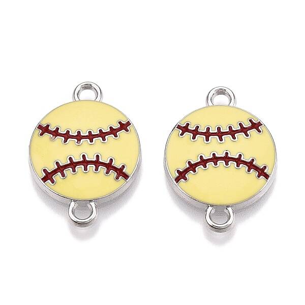 Rack Plating Alloy Enamel Sport Ball Connector Charms