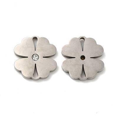 201 Stainless Steel Crystal Rhinestone Connector Charms