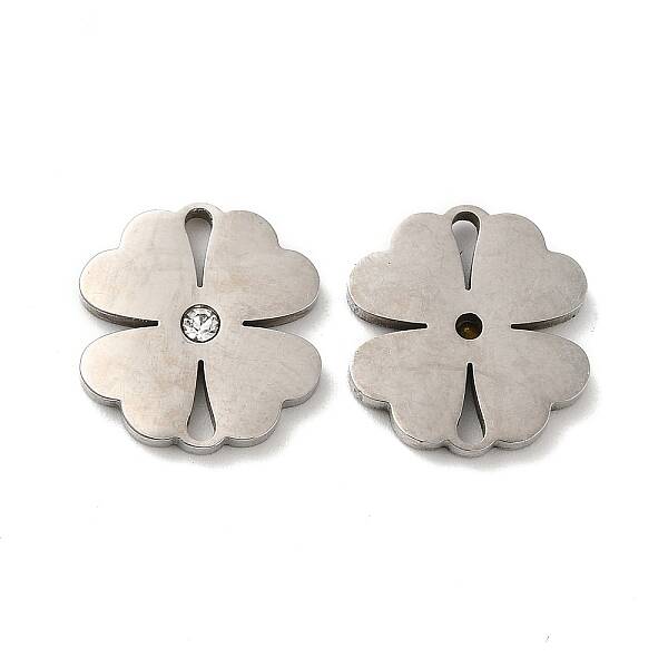201 Stainless Steel Crystal Rhinestone Connector Charms