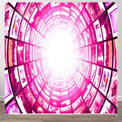 Aperturee Cool Pink Monitors Tunnel Light Party Backdrop Cover - Aperturee
