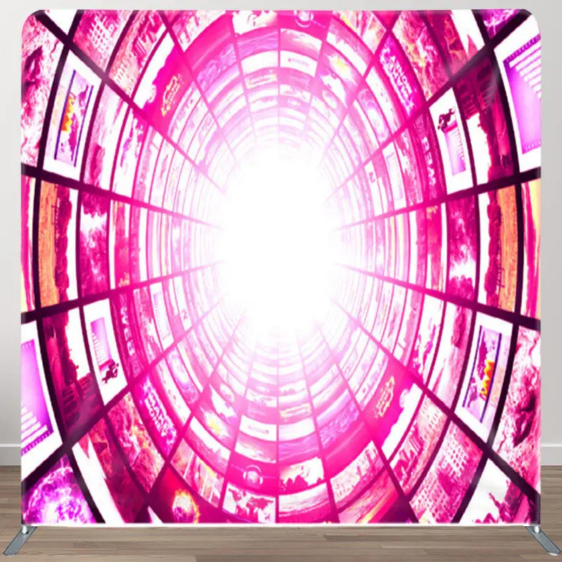 Aperturee Cool Pink Monitors Tunnel Light Party Backdrop Cover - Aperturee