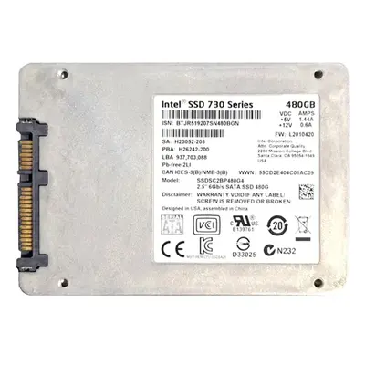 Intel SSDSC2BP480G4R5 | 730 480GB Multi-Level Cell SATA 6Gb/s 2.5-Inch Solid State Drive