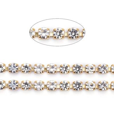 304 Stainless Steel Rhinestone Strass Chains
