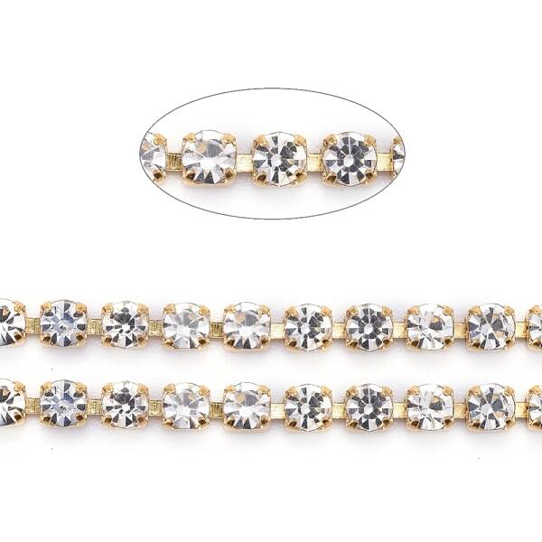 304 Stainless Steel Rhinestone Strass Chains