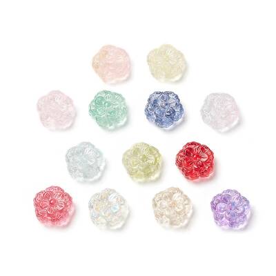 Spray Painted Transparent Glass Beads