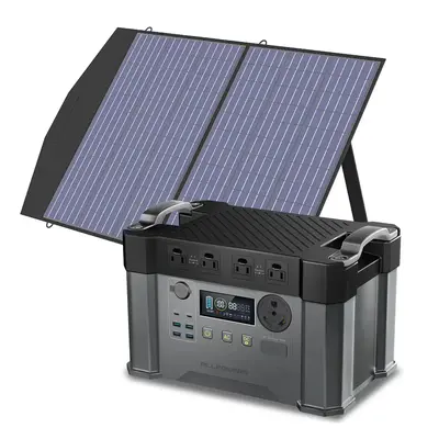 ALLPOWERS Solar Generator Kit 2400W Power Station 100W Solar Panel