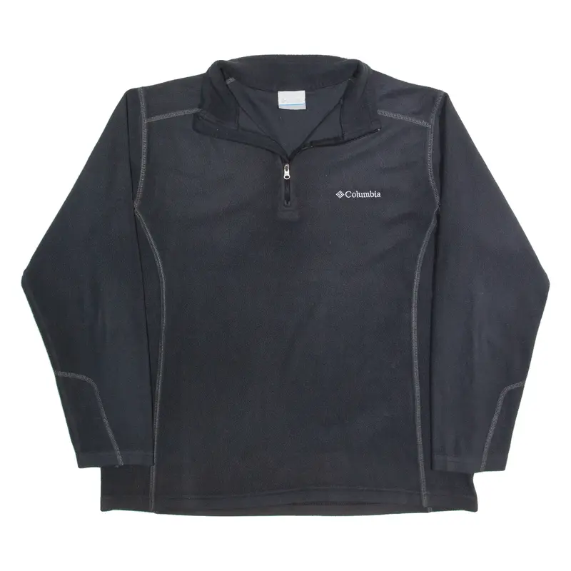 COLUMBIA Mens Fleece Black 1/4 Zip L
