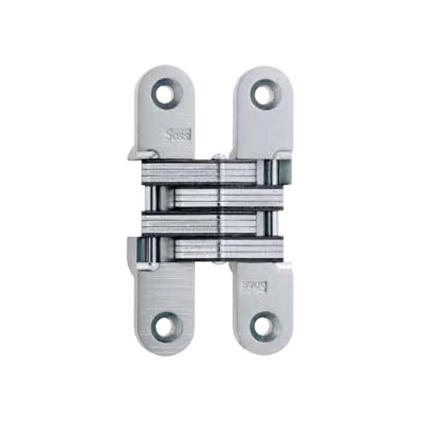 Soss Model 212 Invisible Hinge For 1-1/8 To 1-3/8 Thick Wood Or Metal Applications, Satin Chrome