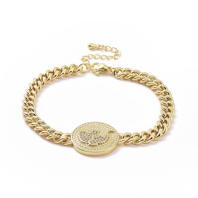 Clear Cubic Zirconia Oval with Butterfly Link Bracelet
