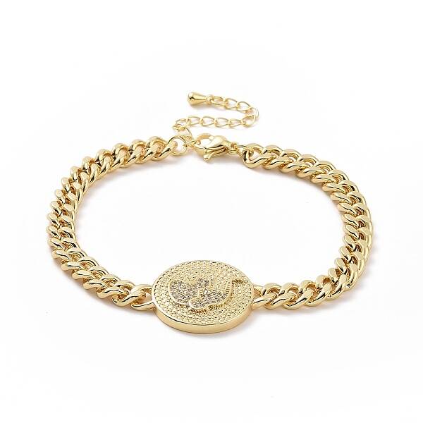 Clear Cubic Zirconia Oval with Butterfly Link Bracelet