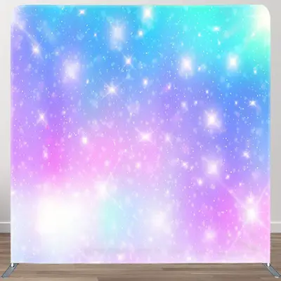 Aperturee Blue Pink Gradient Fantasy Glitter Backdrop Cover - Aperturee