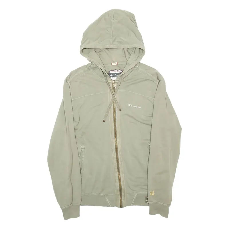 CHAMPION Authentic Womens Green Hoodie Full Zip L