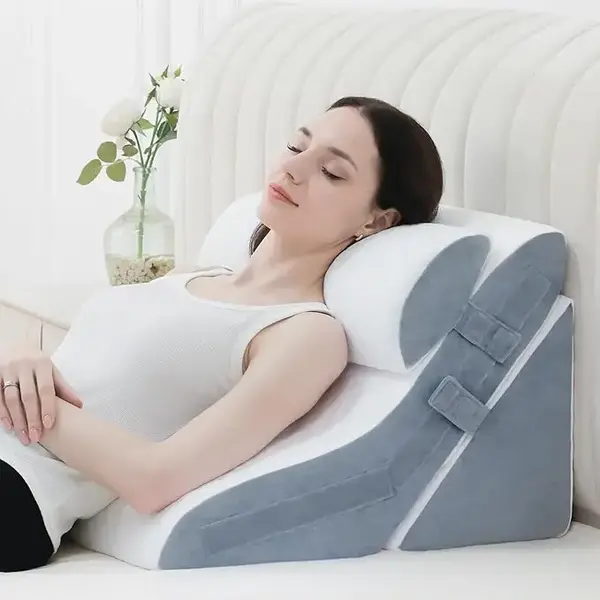 3PCS Adjustable Memory Foam Wedge Pillow for Back Leg Pain Relief, Acid Reflux, Snoring, and Back Pain - 20-in-1 Versatile De...