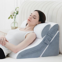 3PCS Adjustable Memory Foam Wedge Pillow for Back Leg Pain Relief, Acid Reflux, Snoring, and Back Pain - 20-in-1 Versatile De...