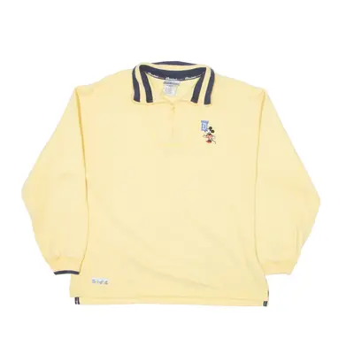 DISNEYLAND RESORT Minnie Mouse Sweatshirt Yellow 1/4 Zip 90s Womens M