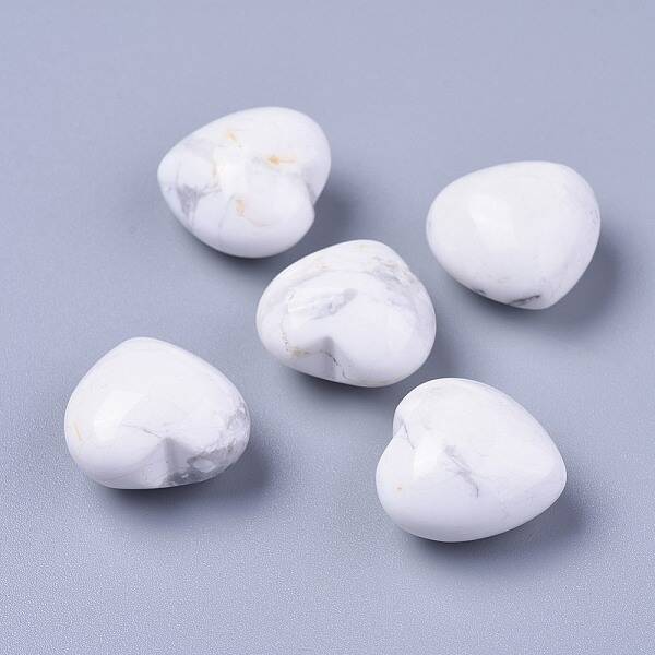 Natural Howlite Heart Love Stone