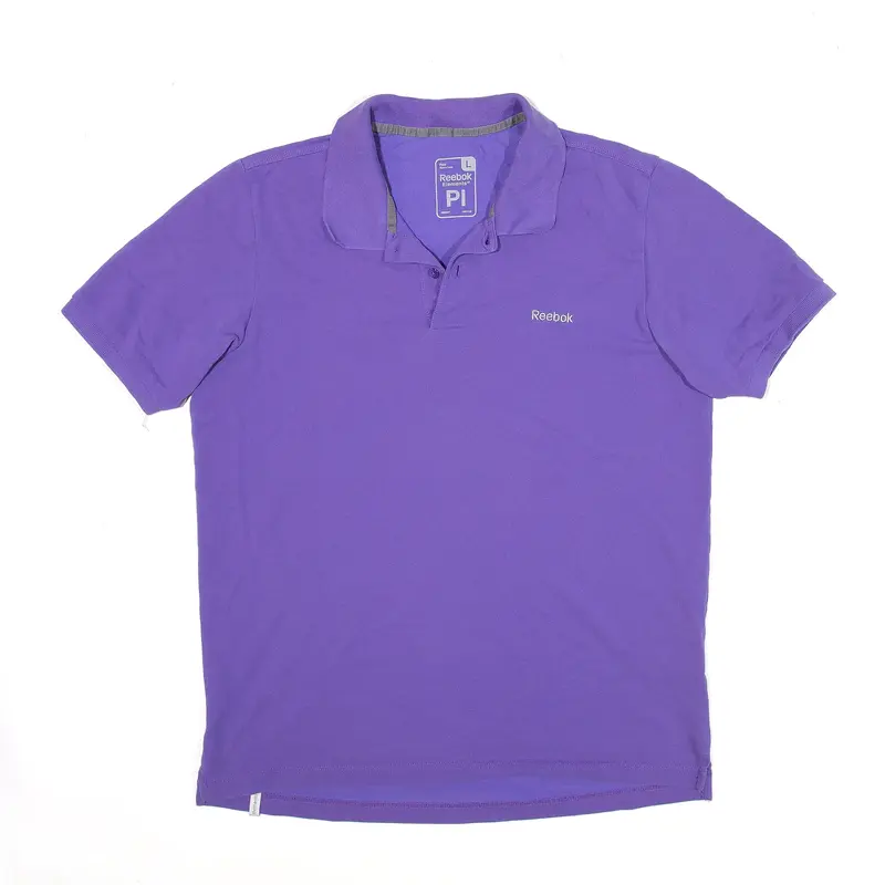 REEBOK Sports Purple Short Sleeve Polo Shirt Mens L