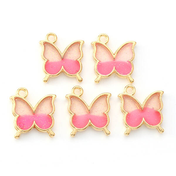 Light Gold Plated Alloy Enamel Pendants